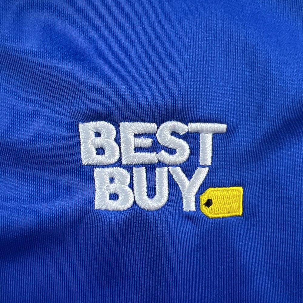 Best Buy Womens Shirt Top‎ Size Large Blue Embroidered Employee Uniform Polo - Picture 2 of 7